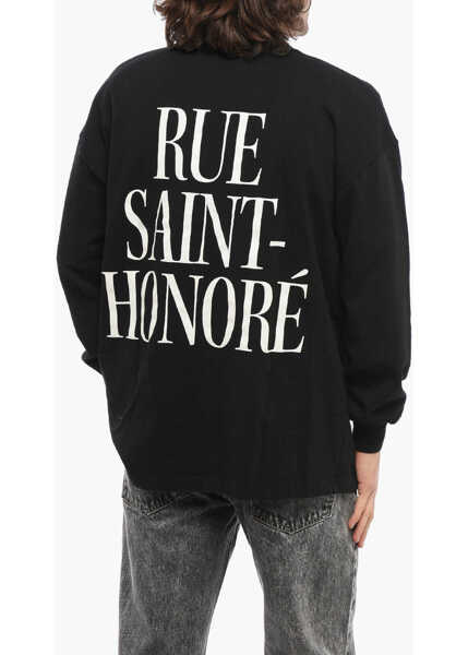 Tricouri 1989 STUDIO Long Sleeved Rue-Saint-Honore Crew-Neck T-Shirt Black Barbati (BM 17304358) 2