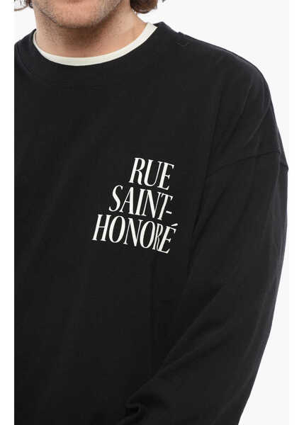 Tricouri 1989 STUDIO Long Sleeved Rue-Saint-Honore Crew-Neck T-Shirt Black Barbati (BM 17304358) 3