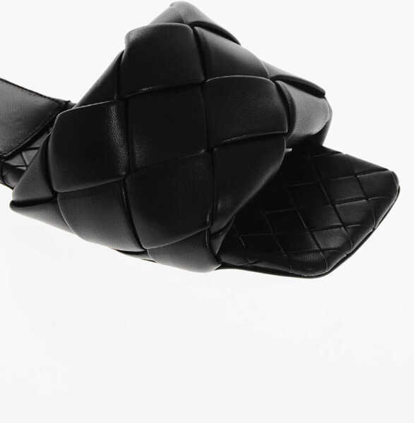 Sandale fara toc Bottega Veneta Woven Leather Lido Sliders Black Femei (BM 17304367) 4