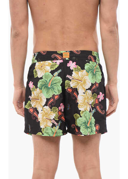 Sorturi de baie ETRO Floral Patterned Swim Shorts With 2 Pockets Black Barbati (BM 17304409) 2