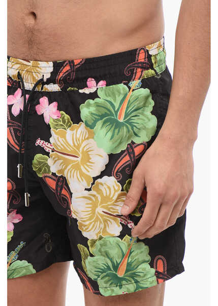 Sorturi de baie ETRO Floral Patterned Swim Shorts With 2 Pockets Black Barbati (BM 17304409) 3