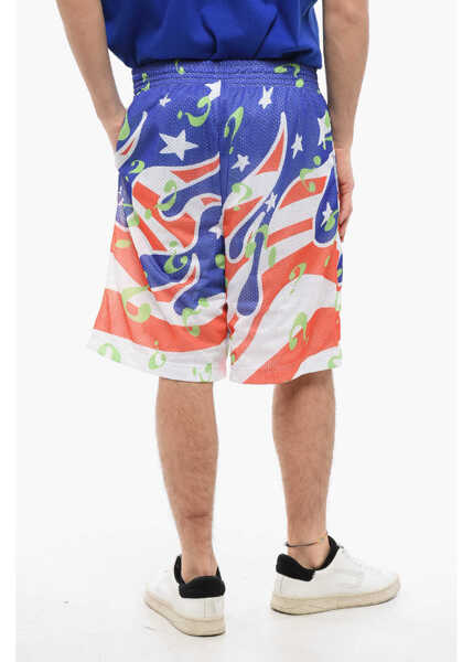 Pantaloni scurti SKY HIGH FARM All-Over Printed Perforated Shorts With Drawstring Waist Blue Barbati (BM 17304415) 2