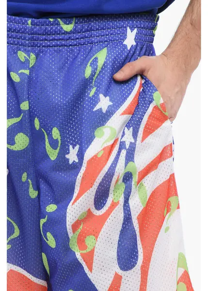 Pantaloni scurti SKY HIGH FARM All-Over Printed Perforated Shorts With Drawstring Waist Blue Barbati (BM 17304415) 3