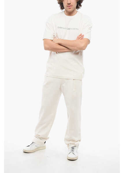 Tricouri 1989 STUDIO Cotton Lehman Brothers Crew-Neck T-Shirt With Back Print White Barbati (BM 17304418) 4