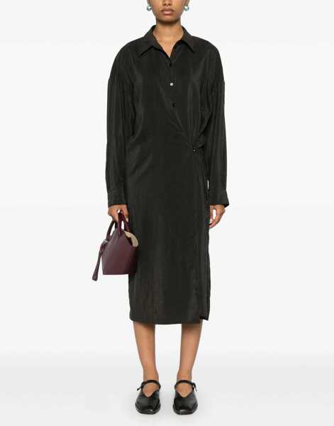 Rochii casual LEMAIRE Straight Collar Twisted Dress BROWN Femei (BM 17304622) 2