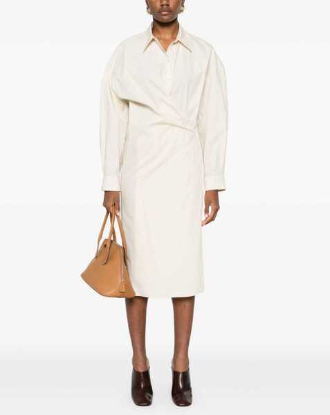 Rochii casual LEMAIRE Straight Collar Twisted Dress IVORY Femei (BM 17304679) 2
