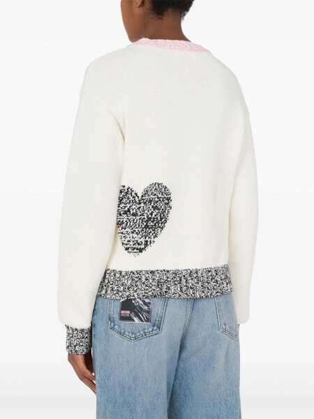 Pulovere casual MOSCHINO JEANS Mesh With Inlay Pattern IVORY Femei (BM 17304682) 3