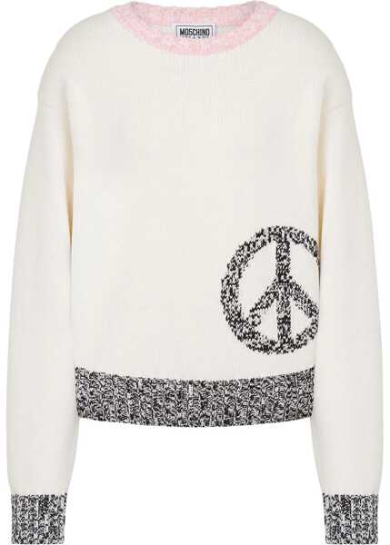 Pulovere casual MOSCHINO JEANS Mesh With Inlay Pattern IVORY Femei (BM 17304682) 1