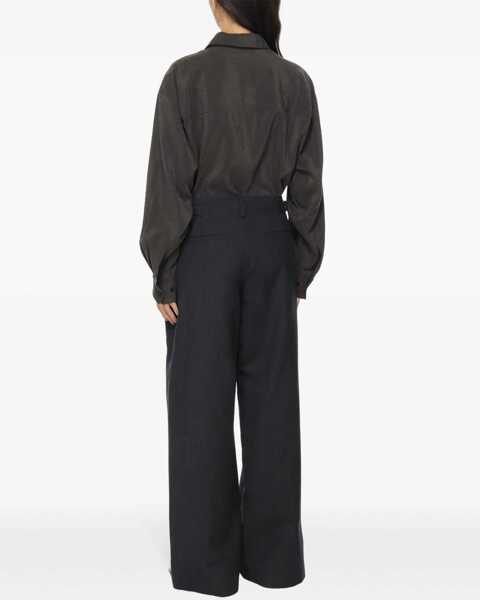 Bluze LEMAIRE Long Shirt With Tie BROWN Femei (BM 17304697) 4