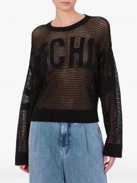 Pulovere casual MOSCHINO JEANS Mesh Shirt With Logo BLACK Femei (BM 17304706) 2