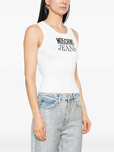 Bluze MOSCHINO JEANS Tops With Logo WHITE Femei (BM 17304991) 3