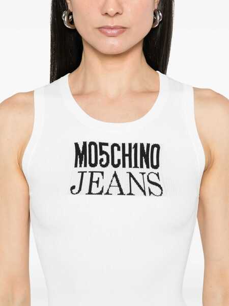 Bluze MOSCHINO JEANS Tops With Logo WHITE Femei (BM 17304991) 5