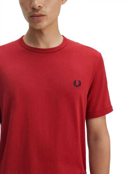 Tricouri Fred Perry Ringer T-Shirt RED Barbati (BM 17305018) 3