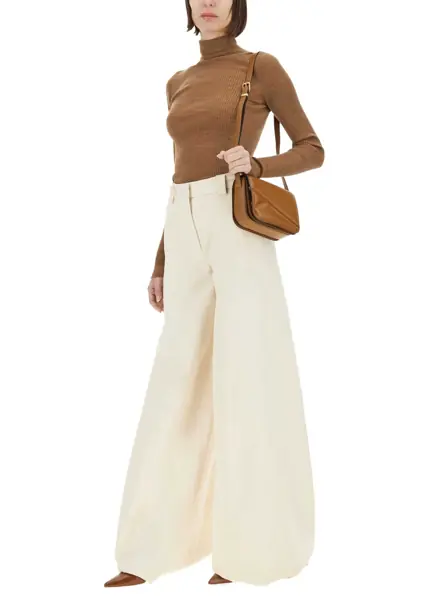 Pantaloni casual Thelatest Wide Pant Alma IVORY Femei (BM 17305063) 2