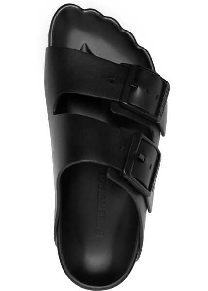 Sandale fara toc Balenciaga Leather Sunday Sliders With Double Buckle Black Femei (BM 17305270) 4