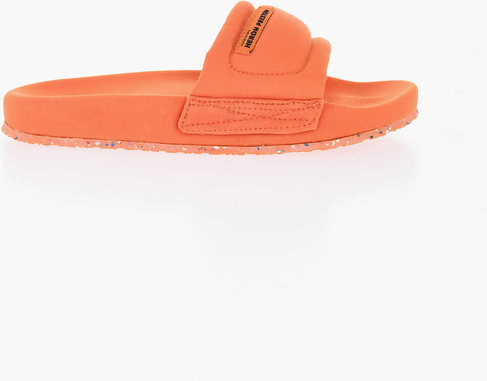 Sandale fara toc Heron Preston Padded Fabric Sandals With Logo Orange Femei (BM 17305312) 3