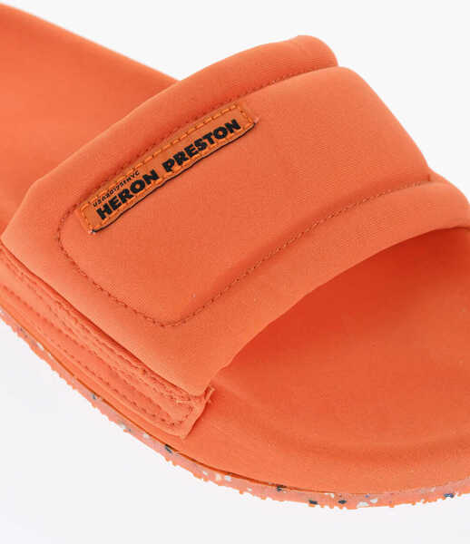 Sandale fara toc Heron Preston Padded Fabric Sandals With Logo Orange Femei (BM 17305312) 4
