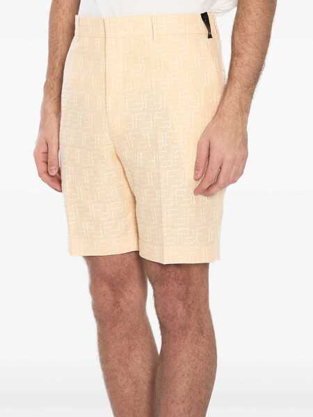 Pantaloni scurti Fendi Ff Jacquard Bermuda Shorts YELLOW Barbati (BM 17305495) 2
