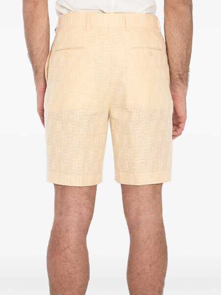 Pantaloni scurti Fendi Ff Jacquard Bermuda Shorts YELLOW Barbati (BM 17305495) 4