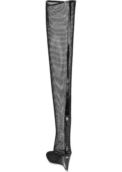 Cizme lungi Alaa Over The Knee Mesh Boots With Plexiglass Wedge Heel 11Cm Black Femei (BM 17305546) 3