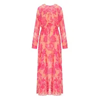Rochii elegante ESSENTIEL ANTWERP HARDWARE PINK FLORAL LONG DRESS Femei