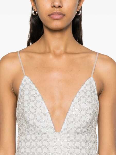 Rochii ROTATE Birger Christensen Rotate Birger Christensen Beaded A-Line Mini Dress Beige Femei (BM 17306430) 5