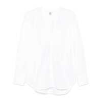 Bluze TOTÊME TOTEME Cotton V-Necked Blouse Femei