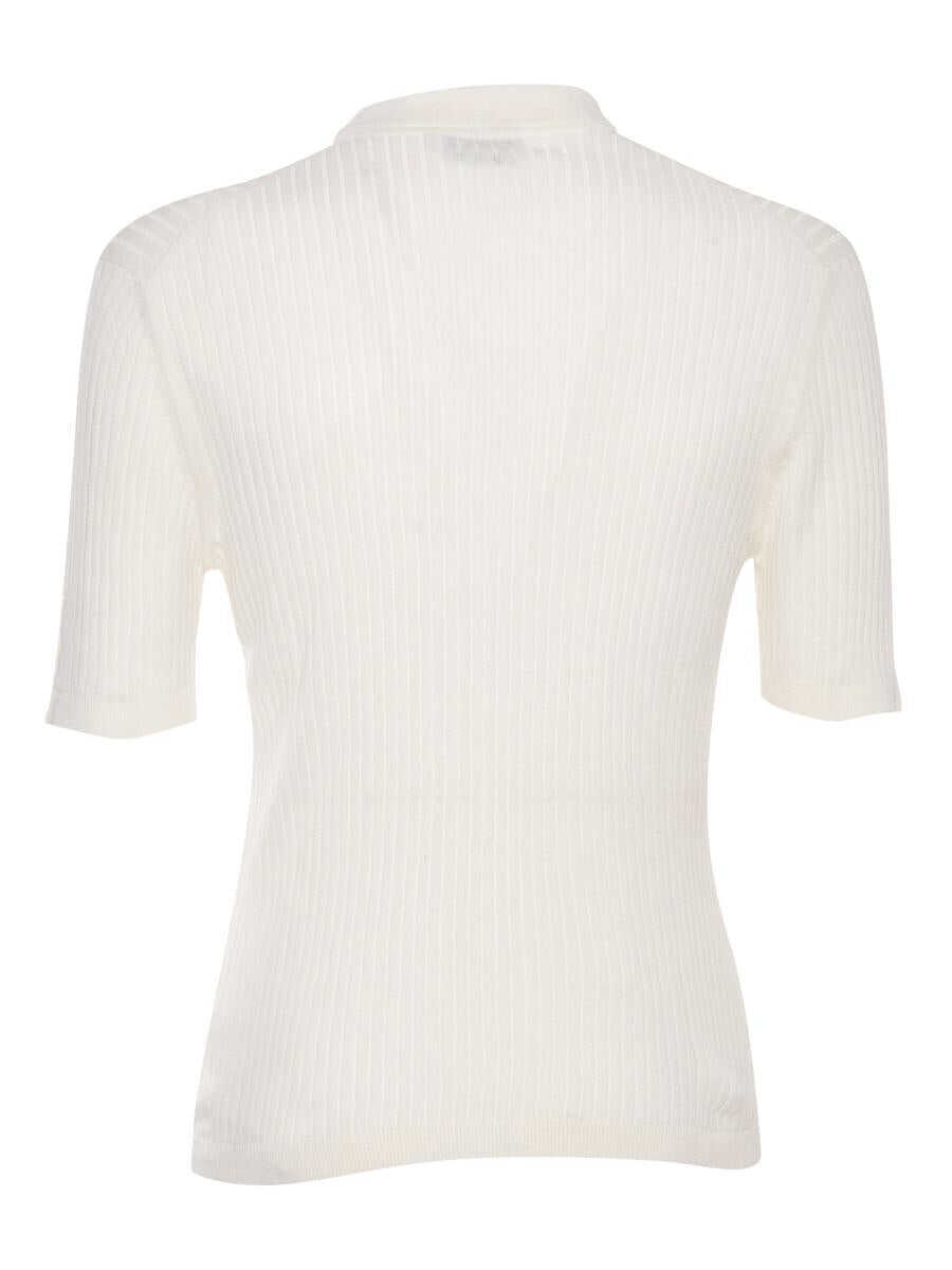 Tricouri Polo SETTE FILI CASHMERE Sette Fili Cashmere Polo WHITE Barbati (BM 17308002) 2
