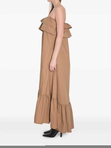 Rochii Saint Laurent Saint Laurent Flounce Dress BROWN Femei (BM 17309655) 3