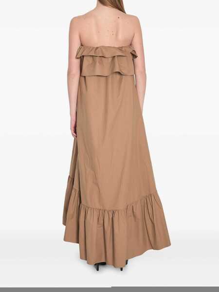 Rochii Saint Laurent Saint Laurent Flounce Dress BROWN Femei (BM 17309655) 4