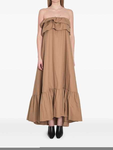 Rochii Saint Laurent Saint Laurent Flounce Dress BROWN Femei (BM 17309655) 1