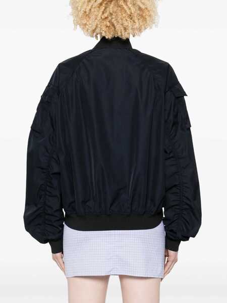 Bomber jacket Save the Duck Lil Blue-Black Bomber Jacket With Front Pockets And Logo Patch Applied On The Sleeve In Tech Fabric Woman Black Femei (BM 17311446) 4