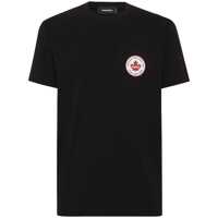 Tricouri DSQUARED2 Black T-Shirt With Chest Logo Application In Cotton Man