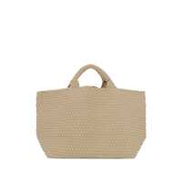 Genti de mana 'St Barths Large' Beigehandbag With Woven Design In Fabric Woman Femei