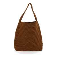 Genti de umar 'Nomad Hobo' Brown Shoulder Bag With Woven Design In Fabric And Leather Woman Femei