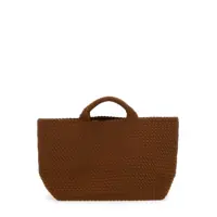 Genti de mana 'St Barths Large' Brown Handbag With Woven Design In Fabric Woman Femei
