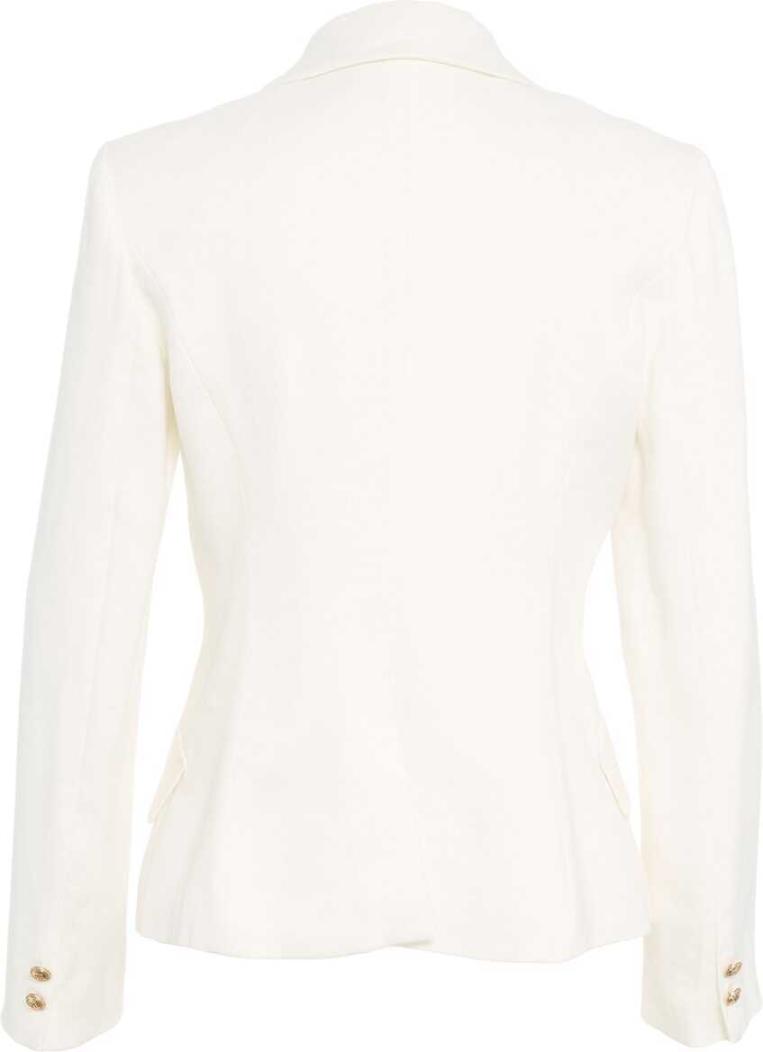 Sacouri Elisabetta Franchi Double-breasted blazer in linen blend White Femei (BM 17317024) 3