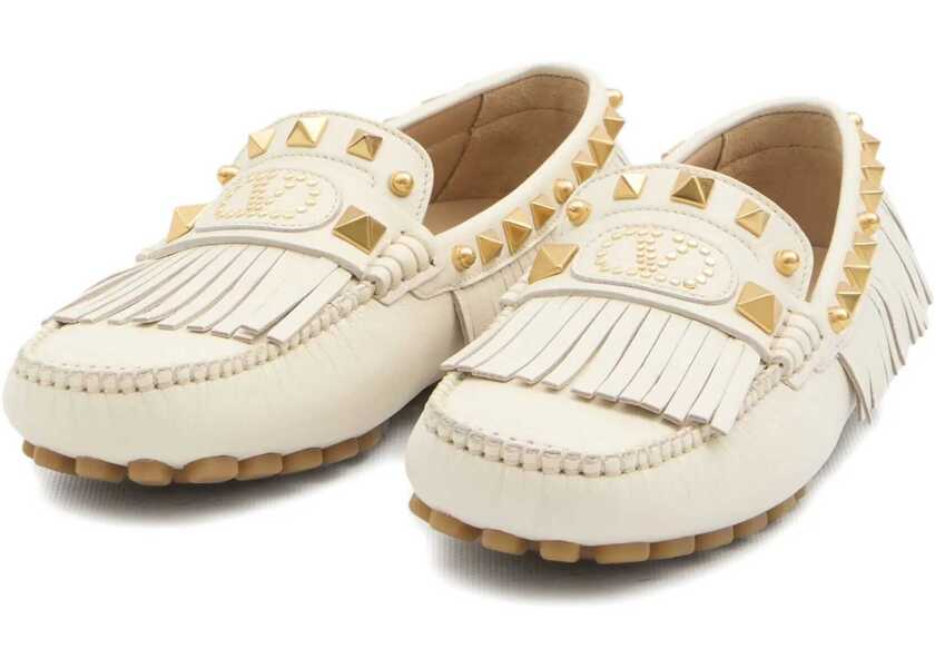 Mocasini Valentino Garavani Plaster Caster Driver Loafers WHITE Femei (BM 17317435) 2