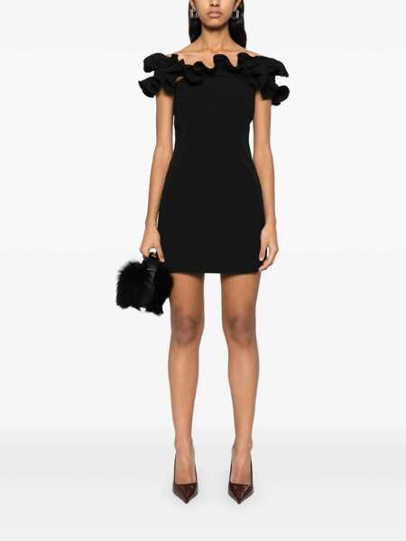 Rochii ROTATE Birger Christensen Black Dress With Ruffle Decorations And Ruffle Details In Tech Fabric Woman Black Femei (BM 17318070) 2