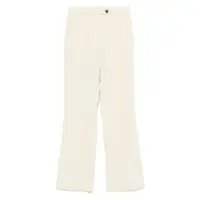 Pantaloni casual White Pants With Belt Loops In Linen And Viscose Blend Woman Femei