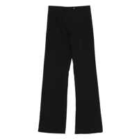 Pantaloni casual Black Pants With Belt Loops In Linen And Viscose Blend Woman Femei