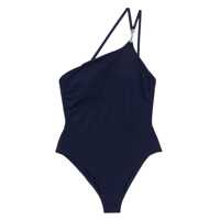 Costume de baie Blue One-Shoulder Swimsuit With U-Neck On The Back In Tech Fabric Woman Femei