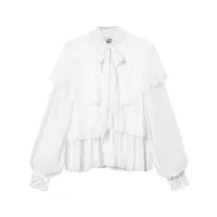 Camasi White Shirt With Layered Design And Draped Details In Viscose Woman Femei