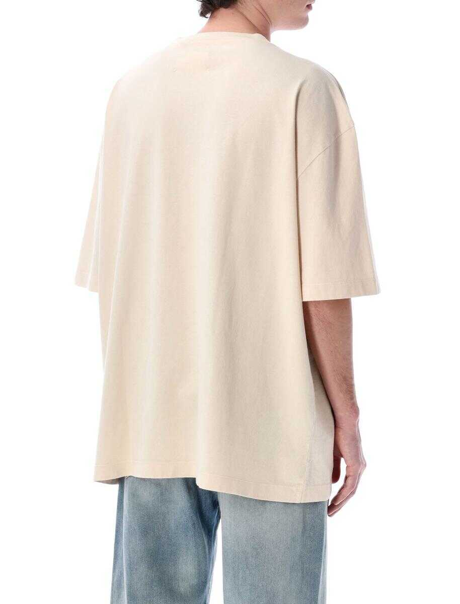 Tricouri Maison Margiela Maison Margiela Oversized Logo T-Shirt Beige Barbati (BM 17319405) 2