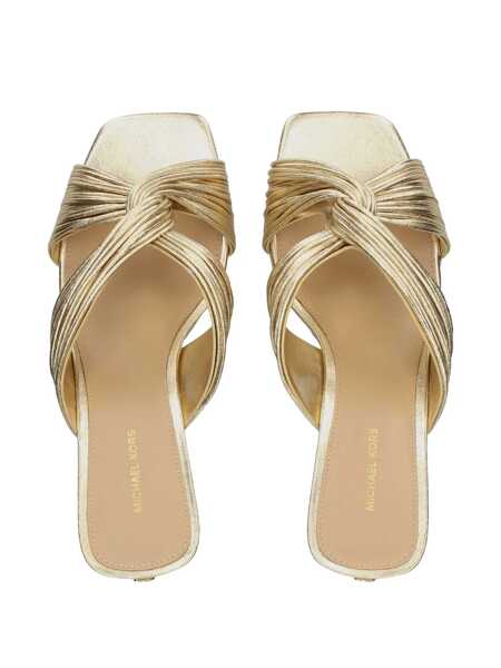 Sandale Michael Kors Michael Kors Metallic Leather Mule Gold Femei (BM 17319846) 4