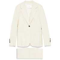 Rochii Beige Single-Breasted Suit With Notched Revers In Linen And Viscose Stretch Blend Woman Femei