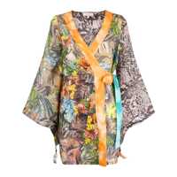 Geci Anjuna Charlotte Printed Cotton Kimono-Top Femei
