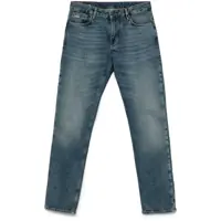 Blugi Blue Jeans With Belt Loops And Logo Patch On The Rear In Denim Man Barbati
