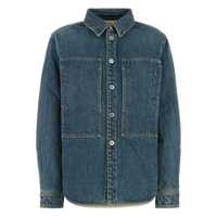 Camasi Blue Shirt With Classic Collar And Logo Patch On The Rear In Denim Woman Femei