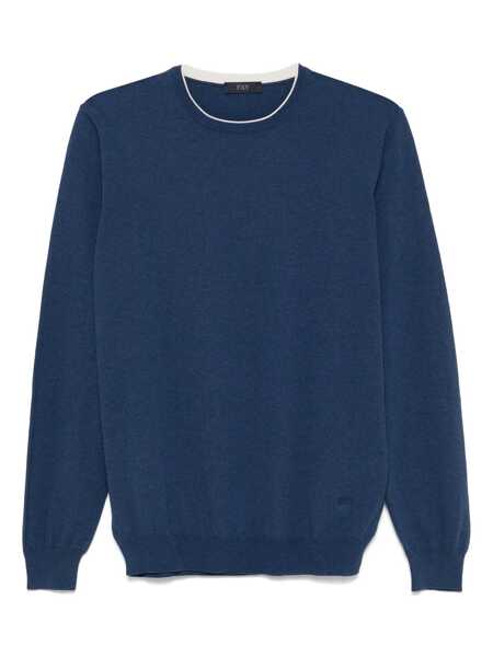 Pulovere Fay Fay  Sweater In Cotton Yarn BLU MELANGE Barbati (BM 17326107) 1